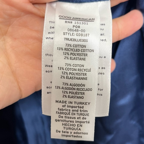 NWT Good American Denim Blazer True Blue Size Large - Picture 8 of 8